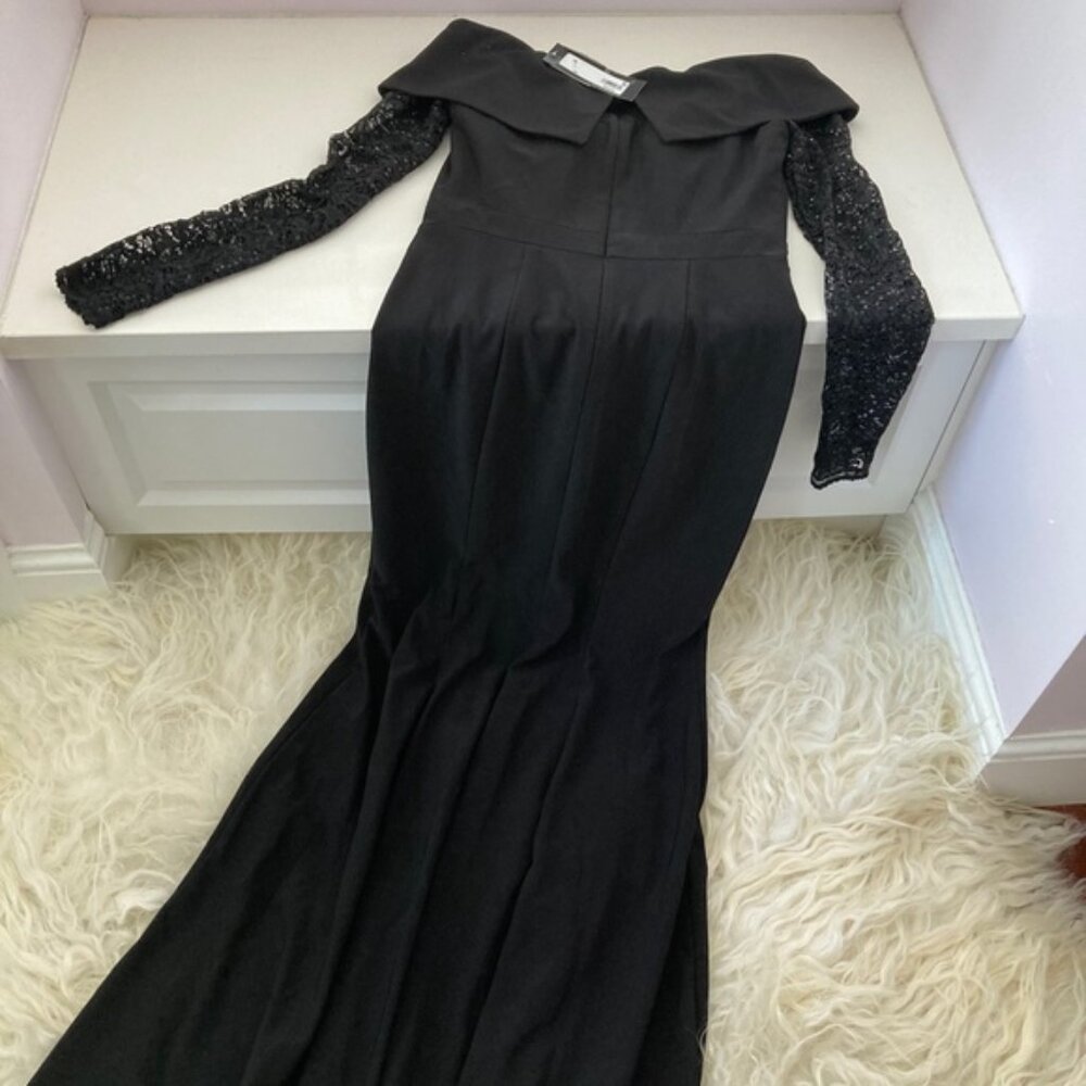 XSCAPE LACE SLEEVES OFF-THE-SHOULDER FORMAL DRESS 0214 - Picture 5 of 16